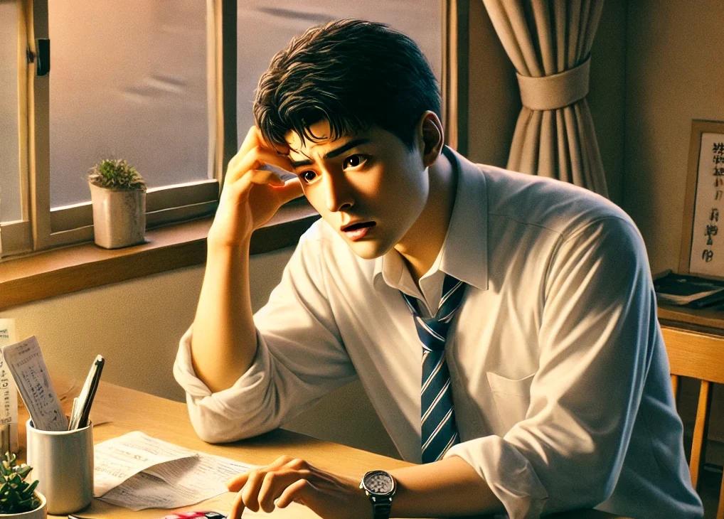 中年リーマンが悩んでいる様子